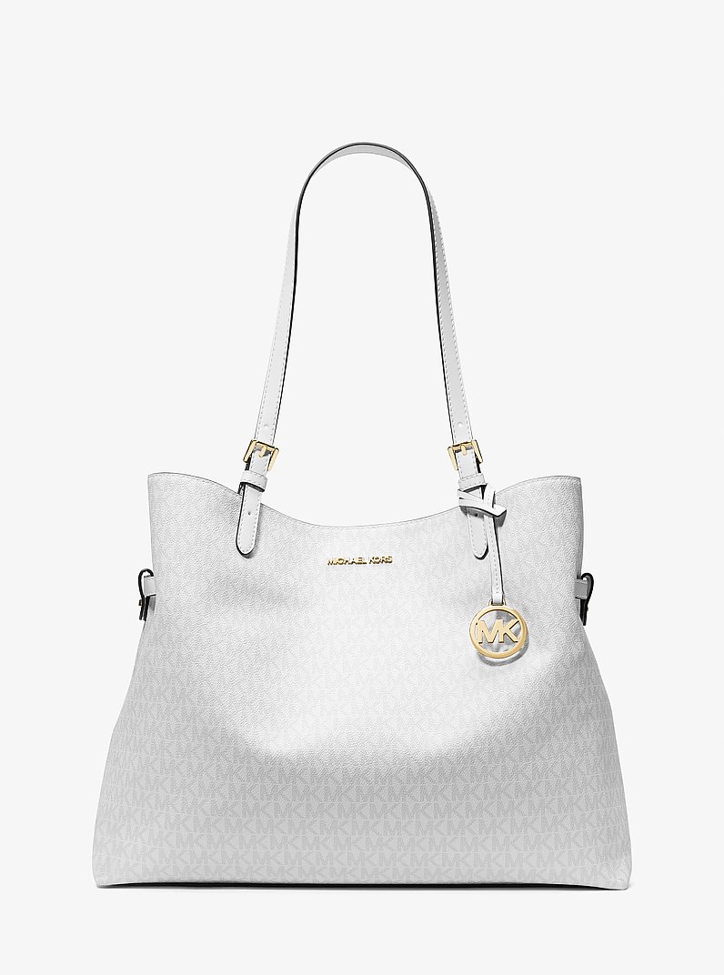Lenox Large Signature Logo Tote Bag in OPT/ALLUM | Michael Kors