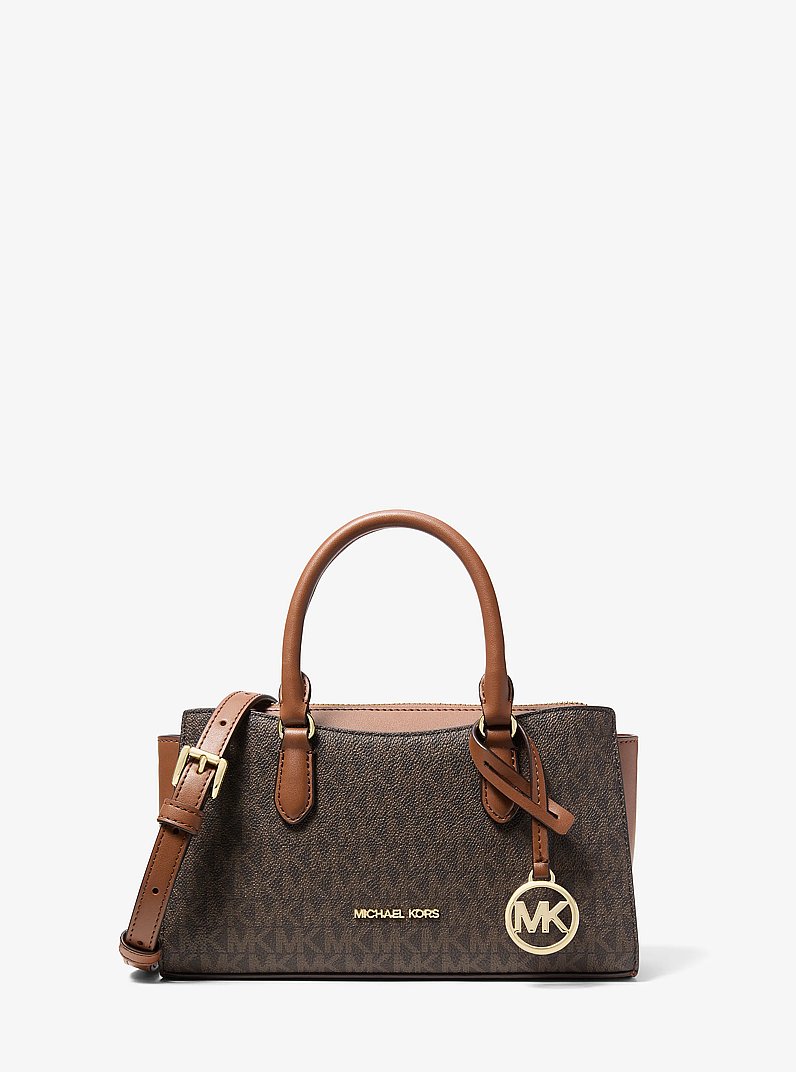 Bolso messenger Arden peque&ntilde;o con logotipo exclusivo in MARR&Oacute;N | Michael Kors