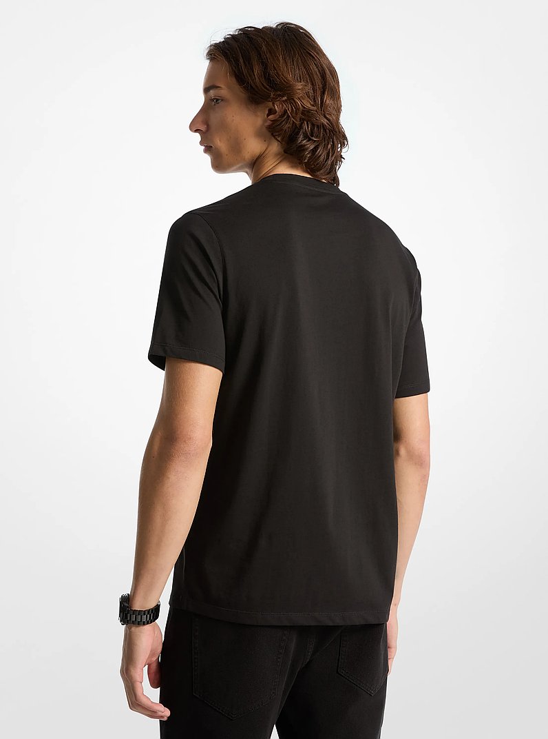 Logo Cotton T-Shirt in BLACK | Michael Kors