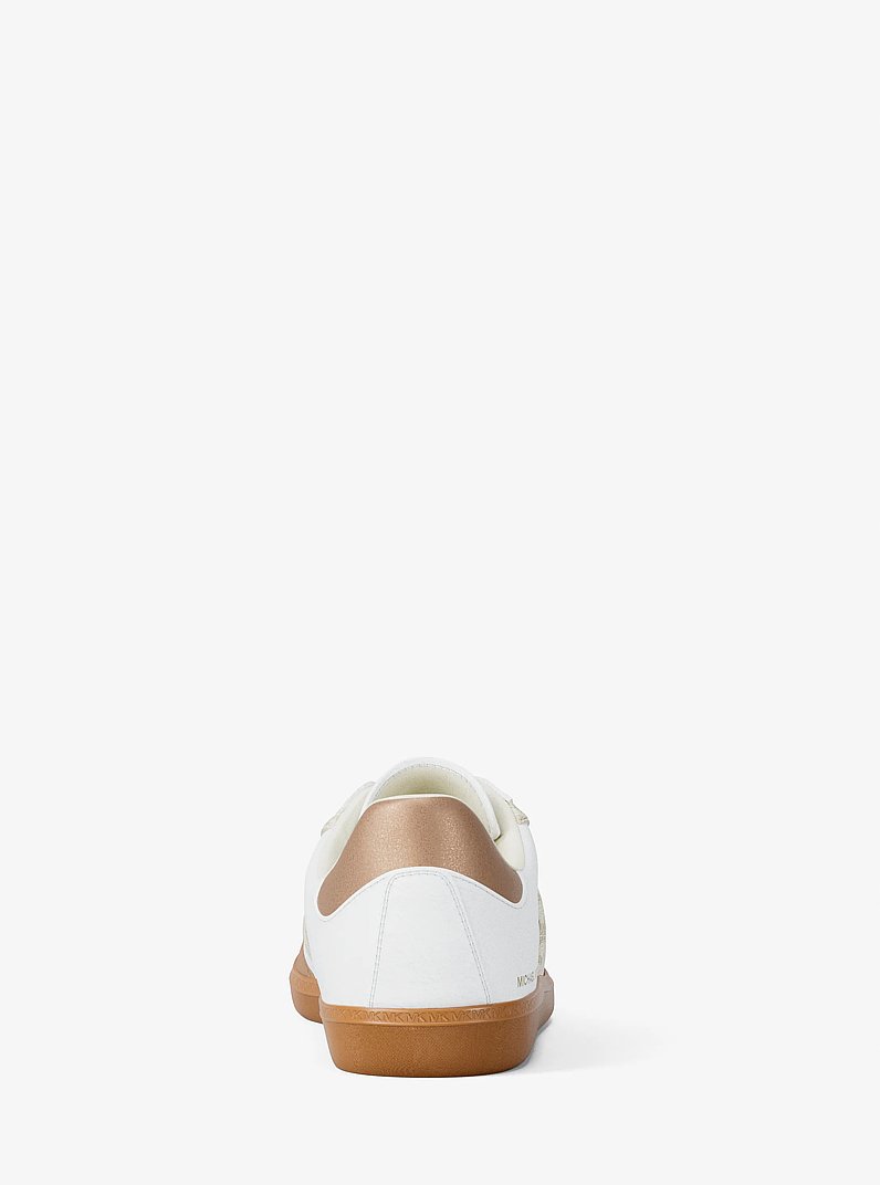 Sneaker Jovie in pelle e stampa logo in BIANCO OTTICO | Michael Kors