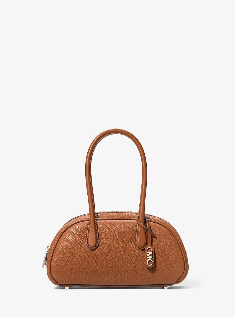 Lulu Small Pebbled Leather Satchel in LUGGAGE | Michael Kors