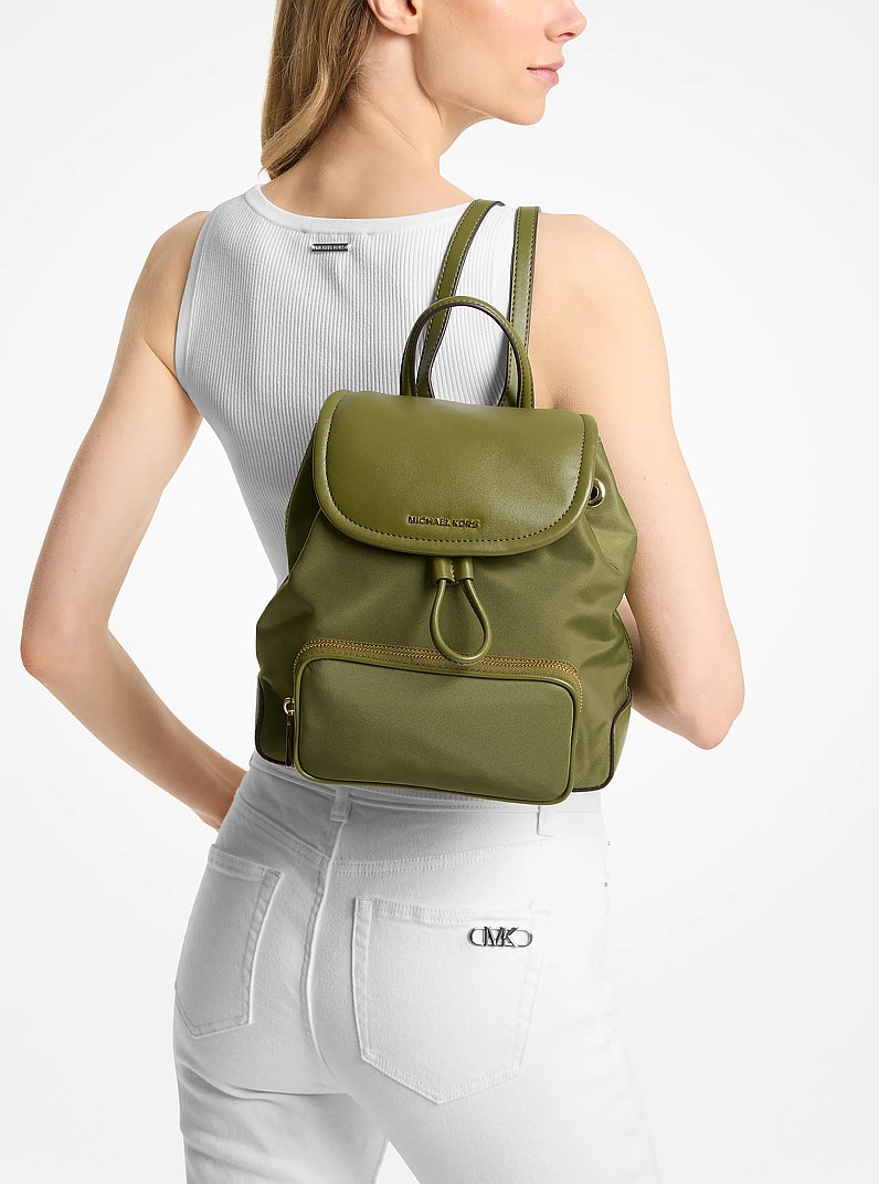 Cara Small Nylon Backpack in SMOKEY OLIVE | Michael Kors