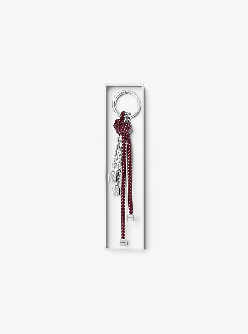 Silver-Tone and Speckled Cord Bag Charm in OXBLOOD | Michael Kors