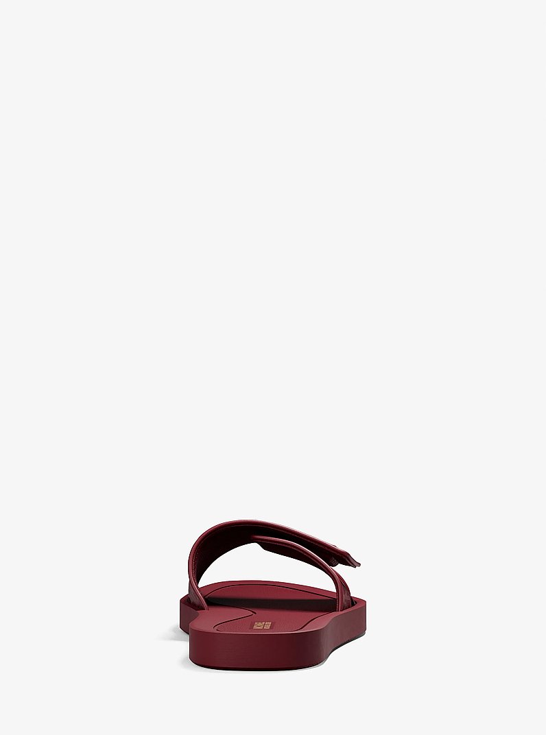 Palmer Signature Logo Slide Sandal in MAROON | Michael Kors
