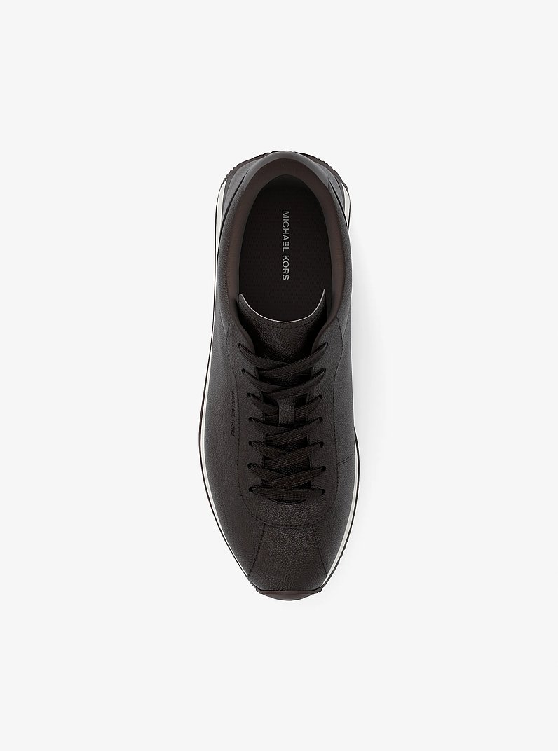 Rhodes Signature Logo and Leather Trainer in CHOCOLATE | Michael Kors