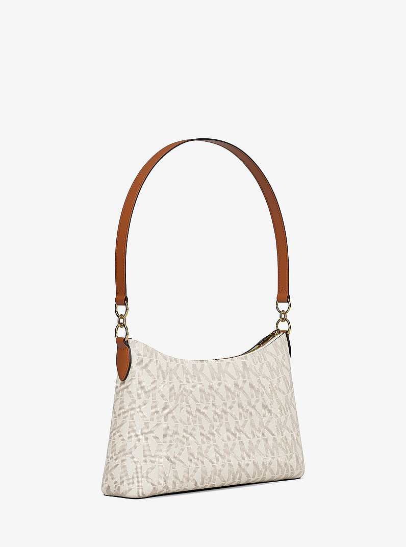 Sienna Medium Signature Logo Convertible Crossbody Bag in VANILLA/LUGGAGE | Michael Kors