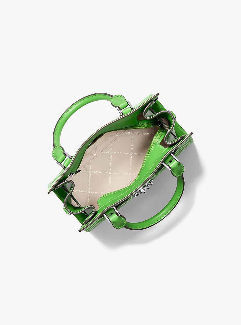 Hamilton Small Zebra Print Calf Hair Satchel in JUNGLE | Michael Kors