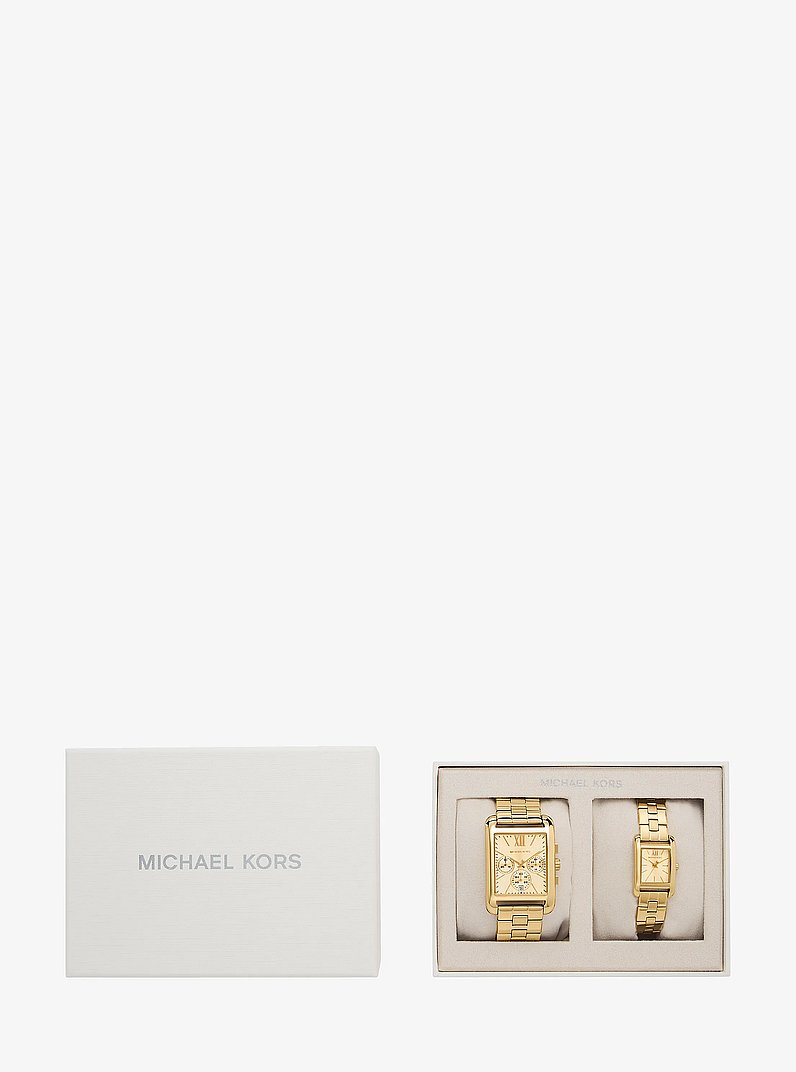 Set de relojes para &eacute;l y para ella Monroe en tono dorado in DORADO | Michael Kors