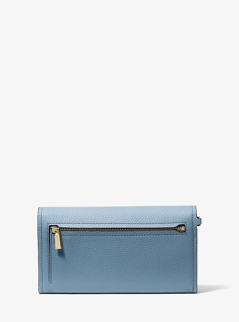 Pochette &agrave; sangle Jet Set pour smartphone de taille moyenne en cuir grain&eacute; in CHAMBRAY | Michael Kors