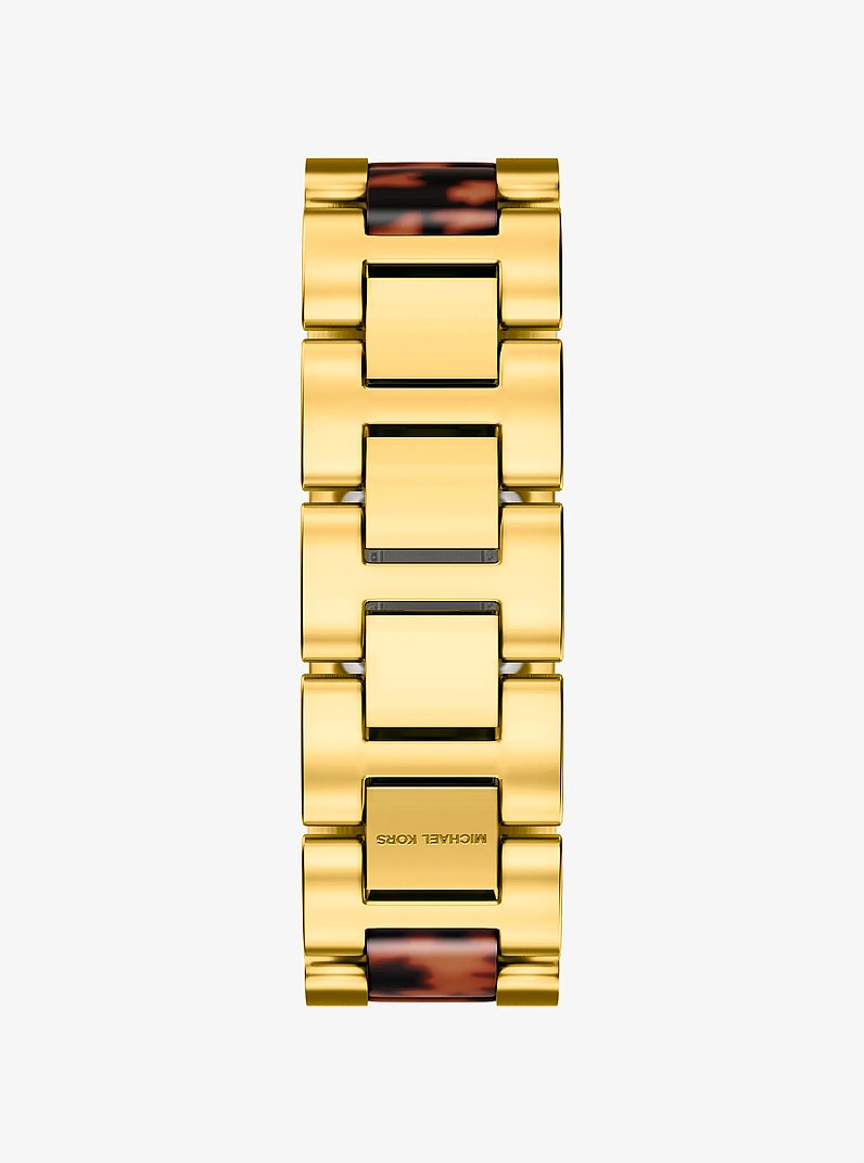 Petite Darrington Gold-Tone and Tortoiseshell Acetate Watch in TORTOISE | Michael Kors