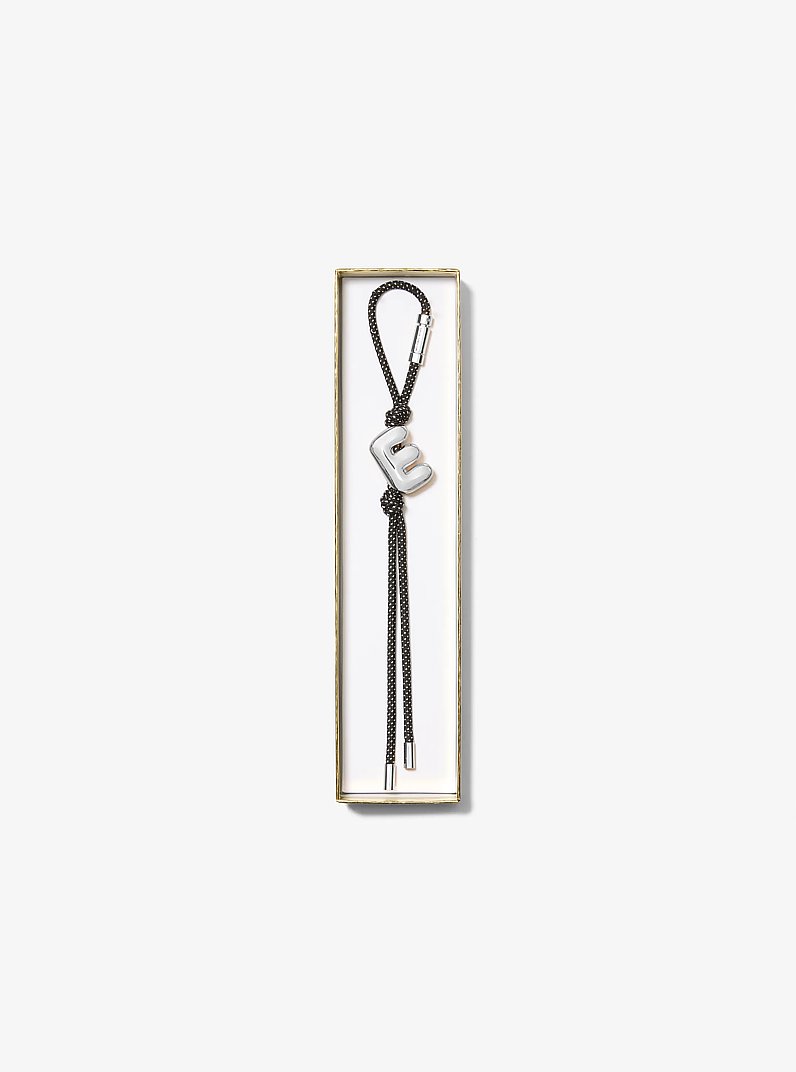 Adorno para bolso en tono plateado con cord&oacute;n moteado e inicial in RODIO | Michael Kors