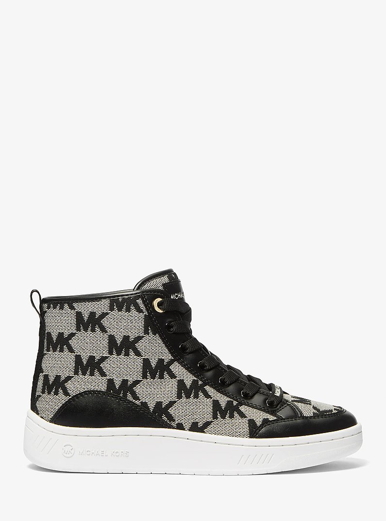 Zapatilla de corte alto Shea de jacquard con logotipo in NEGRO | Michael Kors