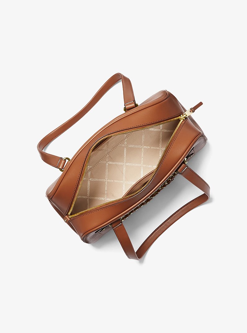 Bolso de hombro Williamsburg mediano de piel granulada in LUGGAGE | Michael Kors