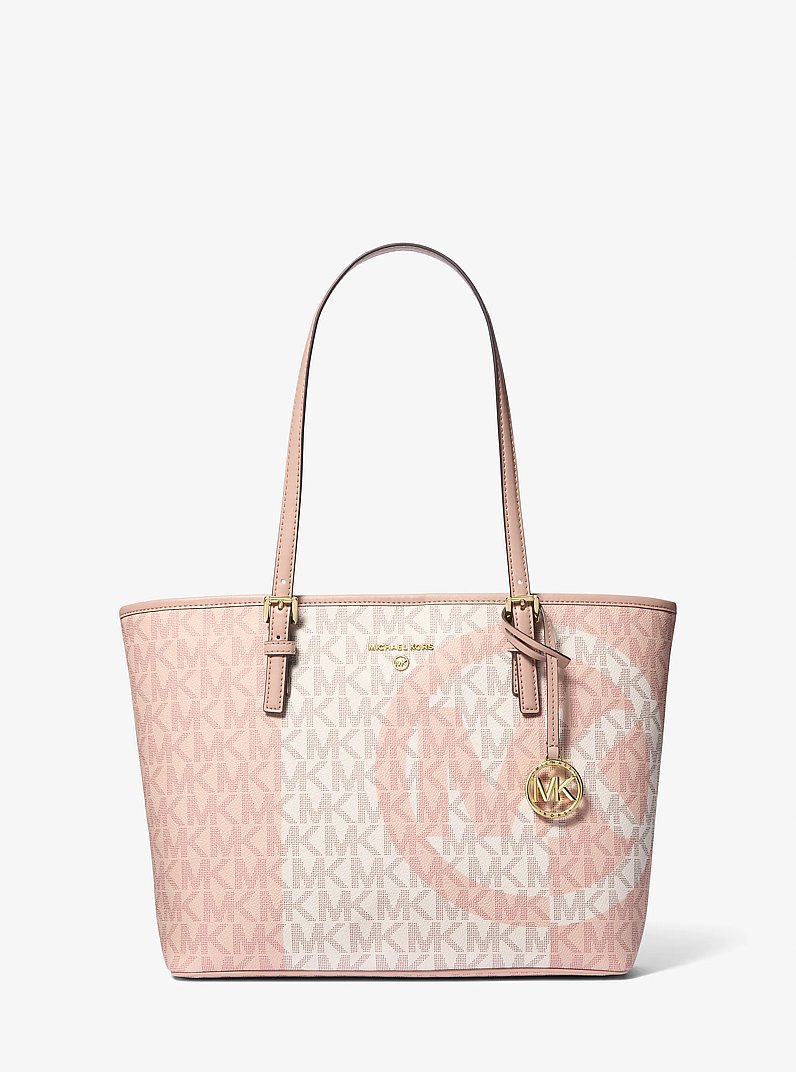 Jet Set Charm Medium Two-Tone Logo Tote Bag in BALLET MULTI | Michael Kors