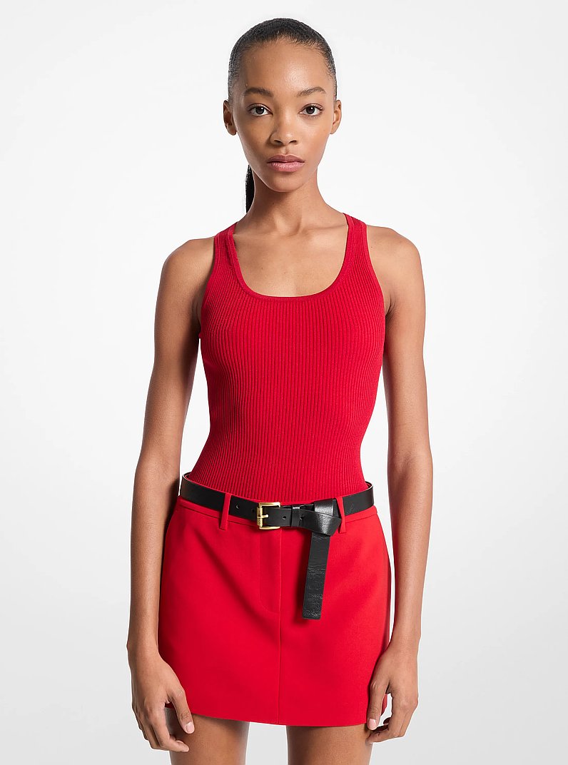 Maieu reiat cu decolteu rotund in PURPURIU | Michael Kors