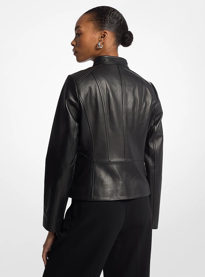 「龍」 MICHAEL KORS ブラックレザージャケット XS 公式アウトレット】DENNY レザージャケット - ウェア|マイケル・コース