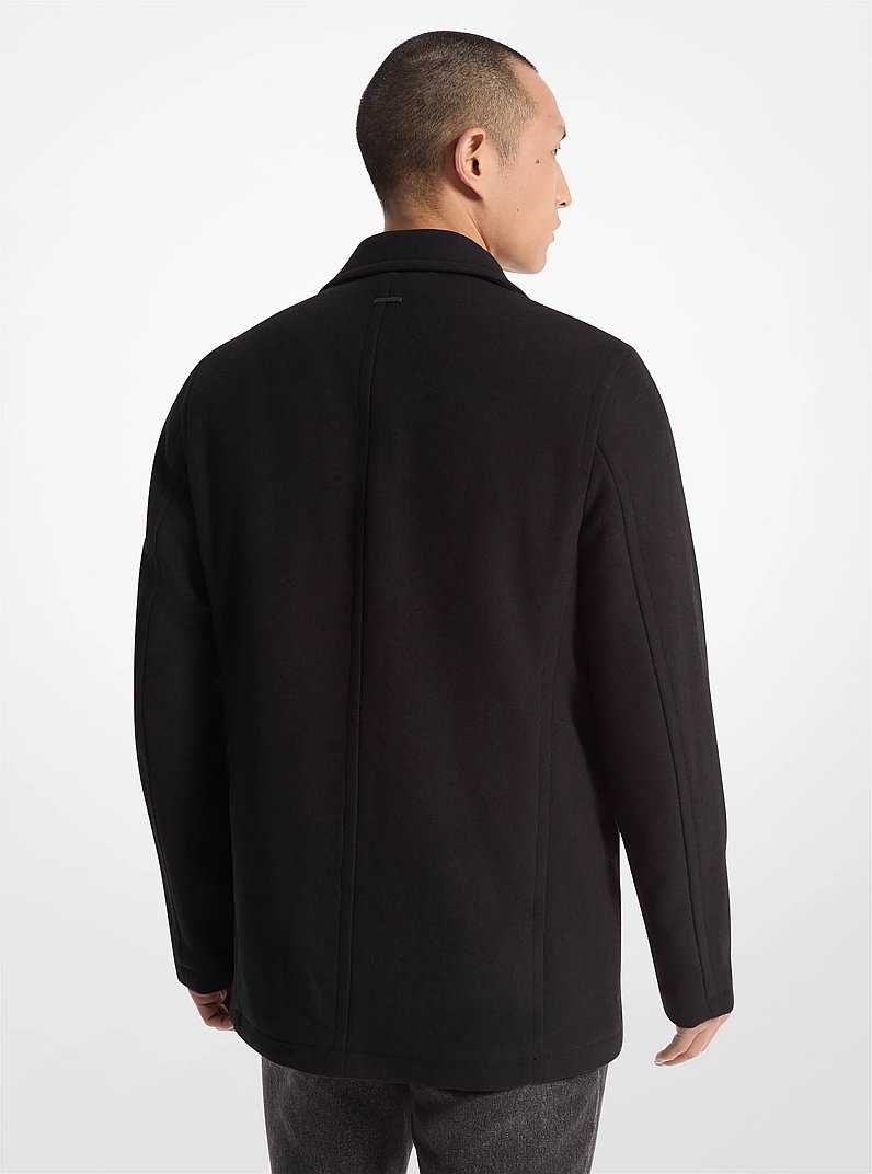 Double-Breasted Peacoat in BLACK | Michael Kors
