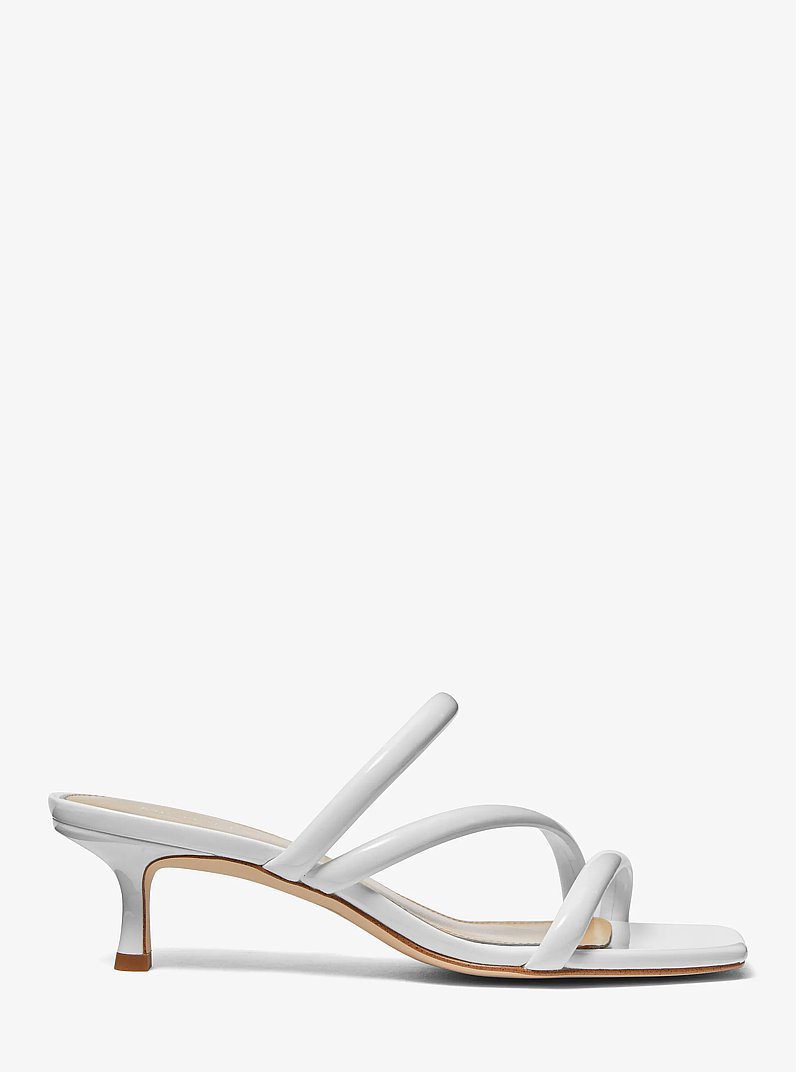 Celia Patent Kitten Sandal in OPTIC WHITE | Michael Kors