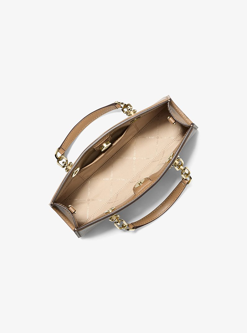 Cynthia Small Leather Satchel in HUSK | Michael Kors