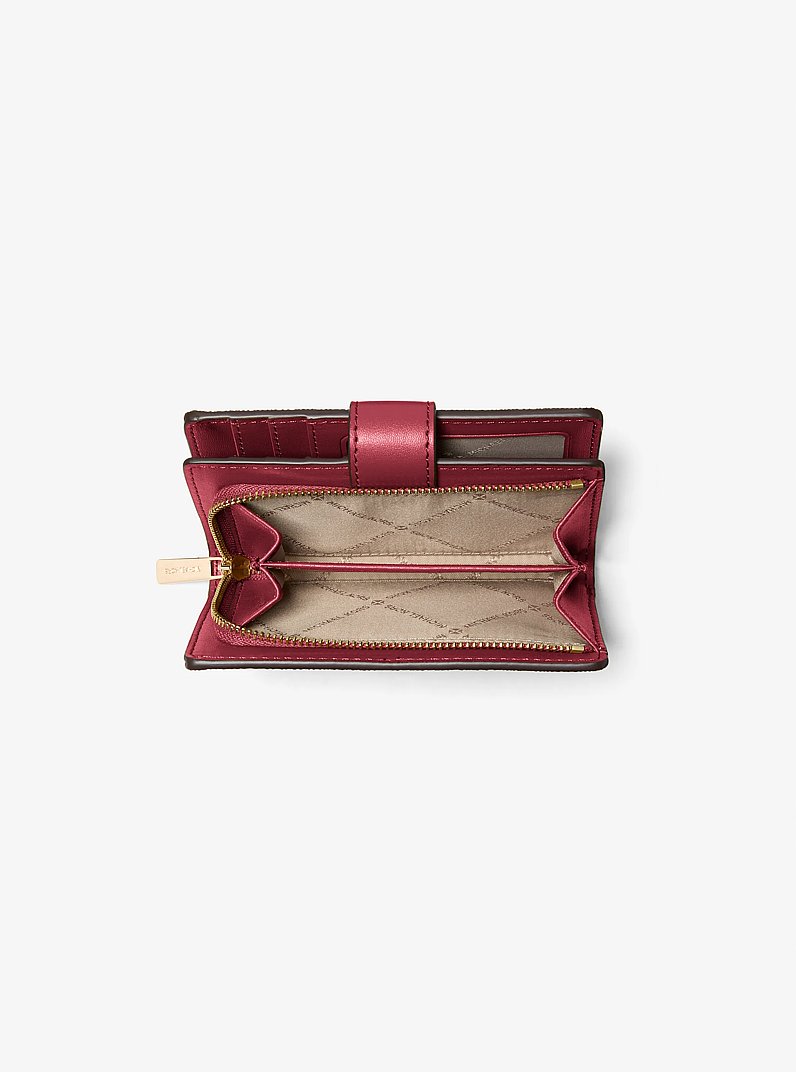 Jet Set Medium Two-Tone Logo Wallet in CHERRY MULTI | Michael Kors