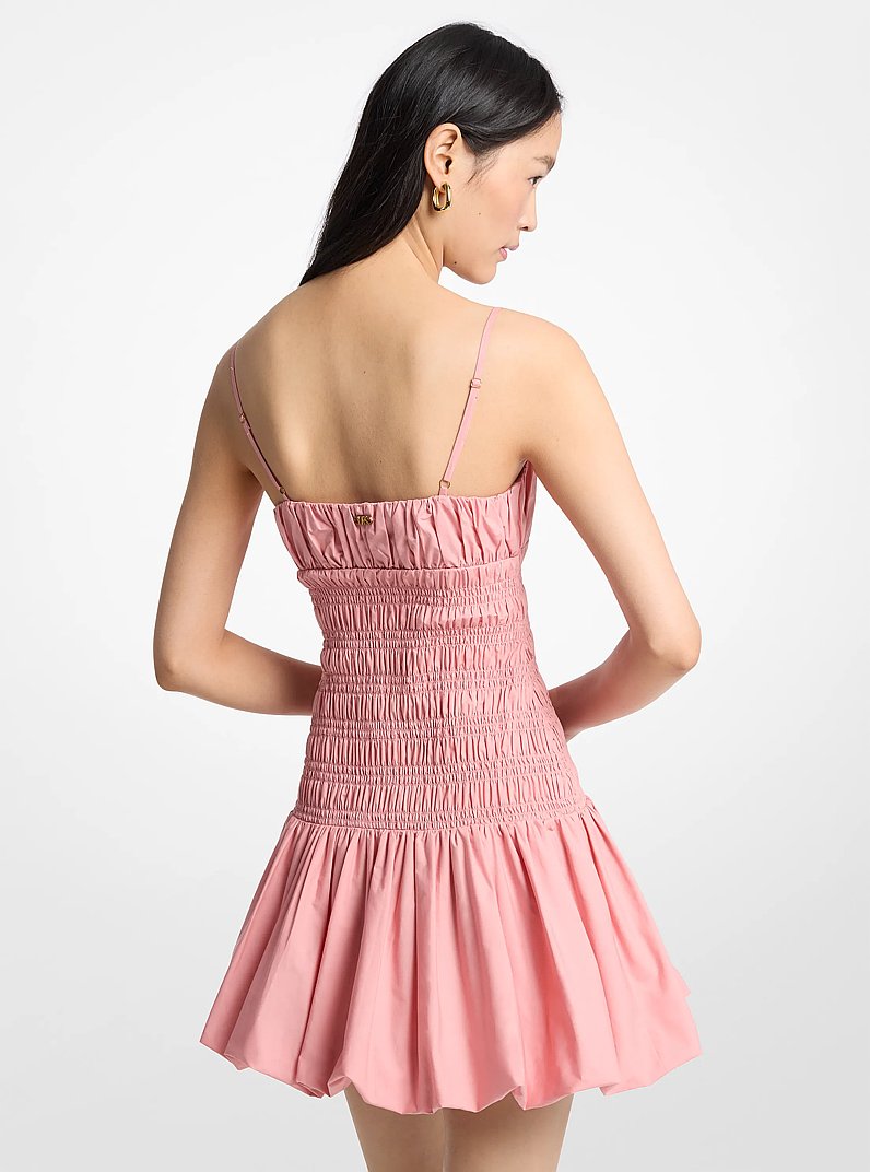 Smocked Cotton Poplin Bubble-Hem Dress in PRIMROSE | Michael Kors