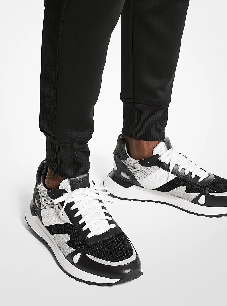 Miles Color-Block Logo and Mesh Trainer in MIDNIGHT | Michael Kors