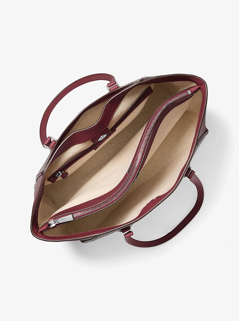 Taryn Large Leather Tote Bag in OXBLOOD | Michael Kors