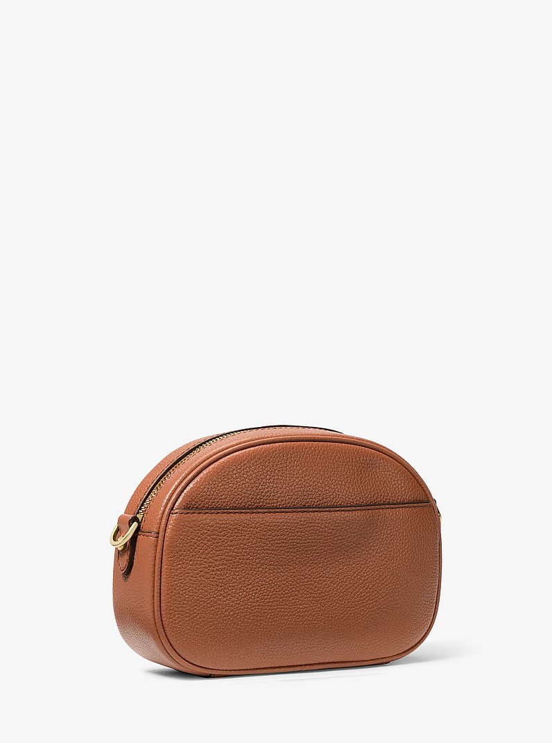 Jet Set Small Pebbled Leather Convertible Camera Bag in LUGGAGE | Michael Kors