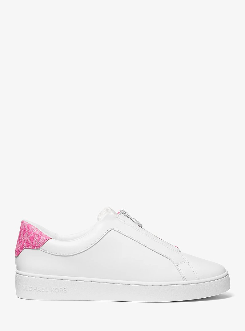 Sneaker Keaton in pelle con zip in ROSSO CILIEGIA MULTI | Michael Kors