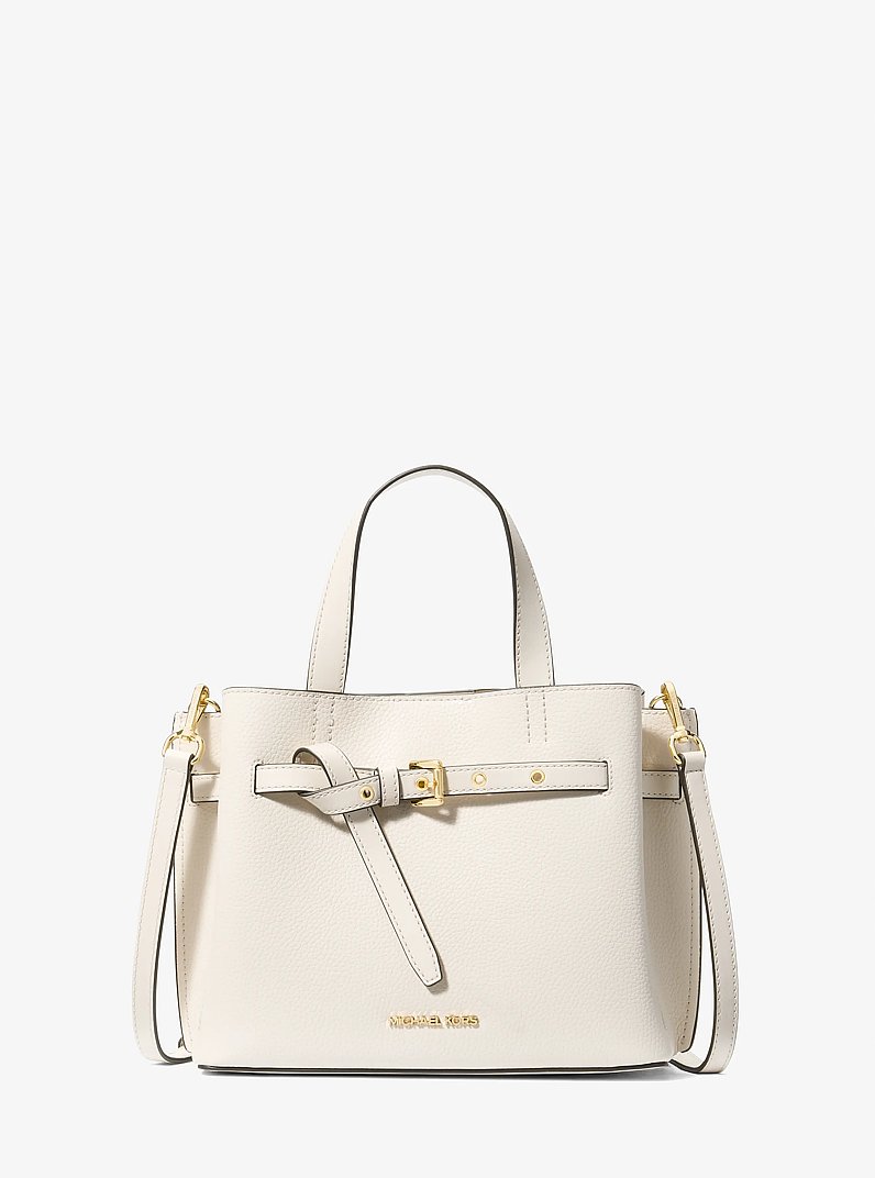 Emilia Small Pebbled Leather Satchel in LT CREAM | Michael Kors
