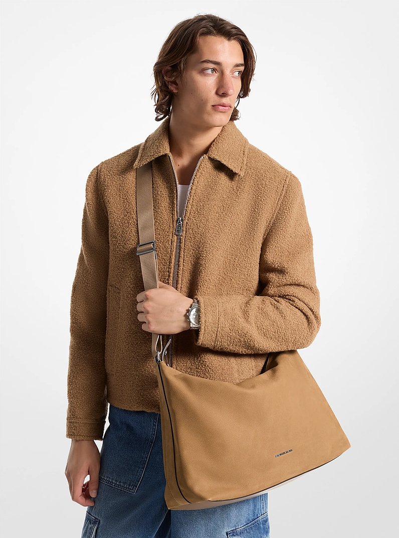 Hudson Nubuck Hobo Bag in HUSK | Michael Kors