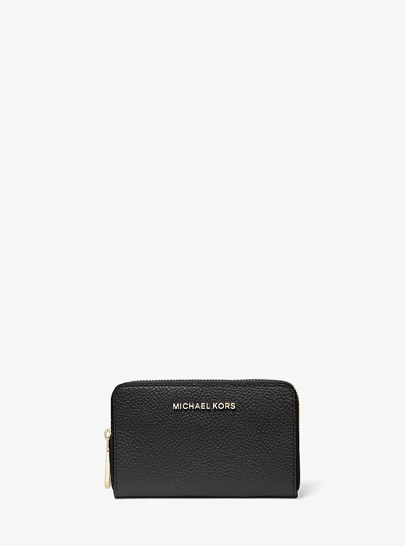 Cartera peque&ntilde;a de piel granulada in NEGRO | Michael Kors