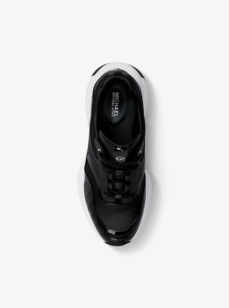 Kaia Mixed-Media Trainer in BLACK | Michael Kors