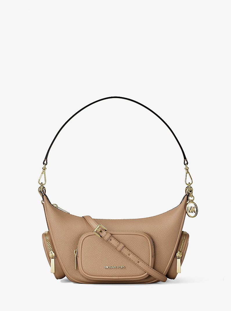 Merritt Small Pebbled Leather Crossbody Bag in CAMEL | Michael Kors