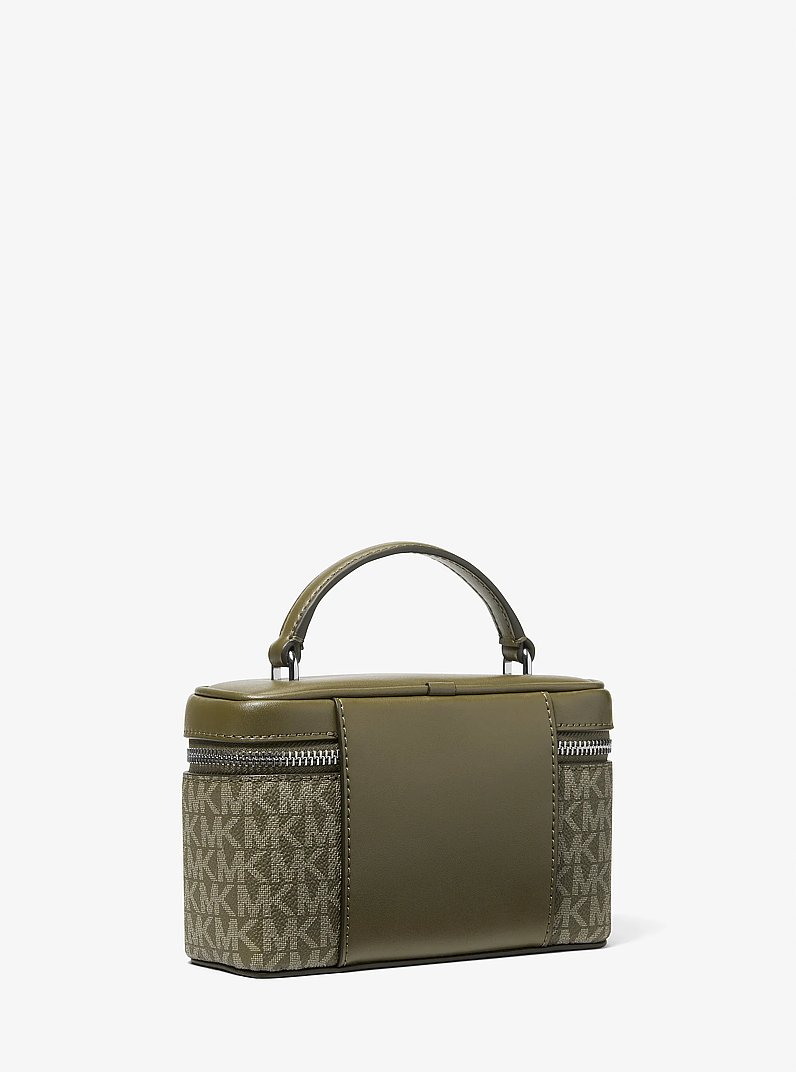 Vivi Small Signature Logo Vanity Crossbody Bag in OLIVE | Michael Kors