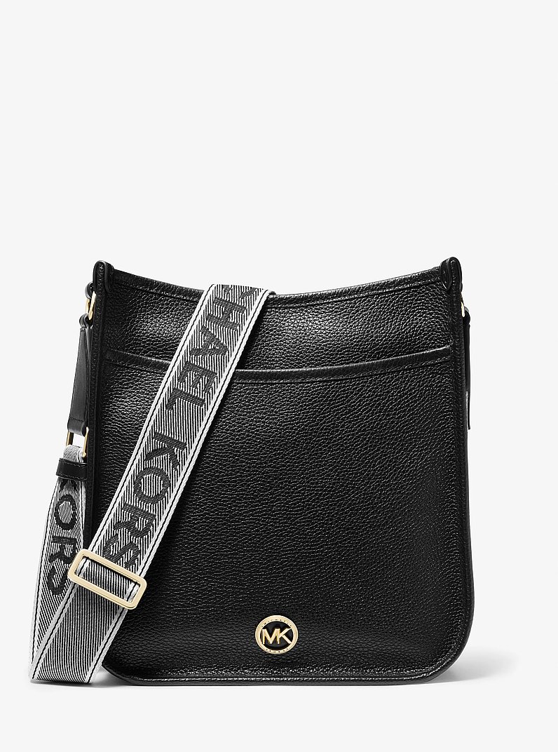 Bolso messenger Luisa grande de piel granulada in NEGRO | Michael Kors