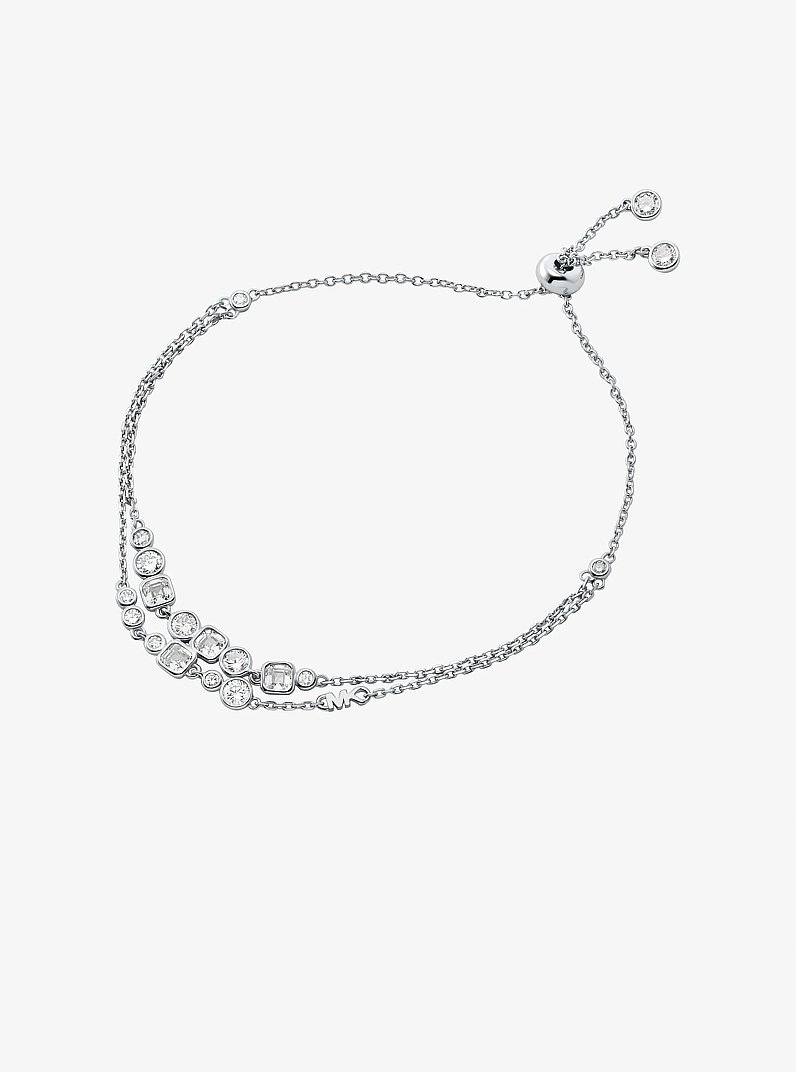 Precious Metal-Plated Sterling Silver Bezel Slider Bracelet in SILVER | Michael Kors