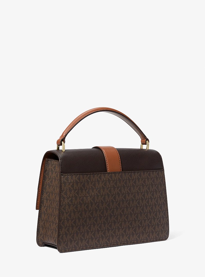 Bolso satchel Greenwich mediano con logotipo de la marca in MARR&Oacute;N | Michael Kors