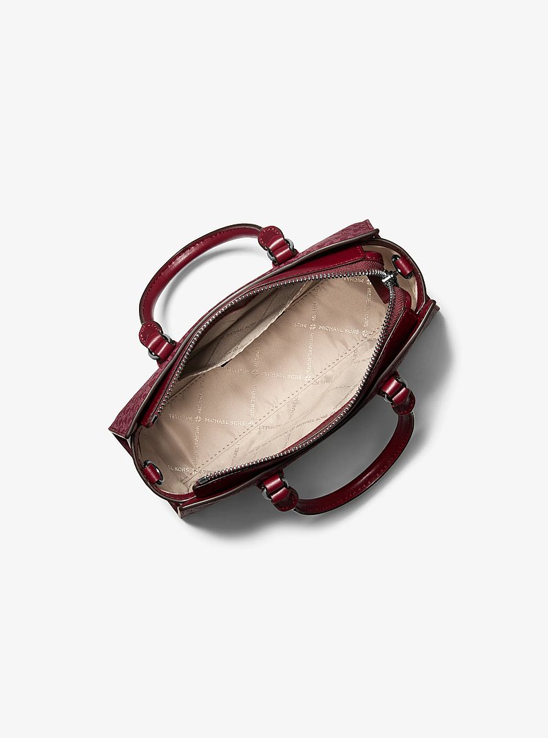 Arden Small Signature Logo Messenger Bag in MAROON | Michael Kors