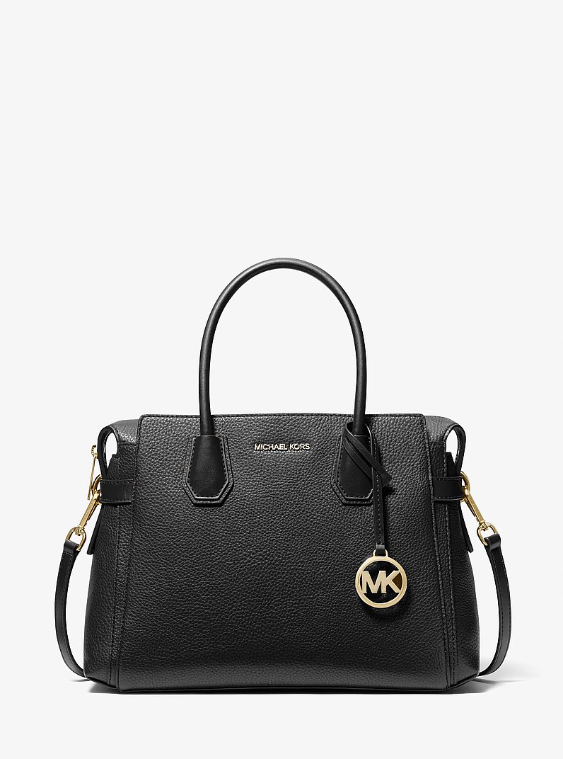 Mercer Medium Belted Satchel in BLACK | Michael Kors [US]