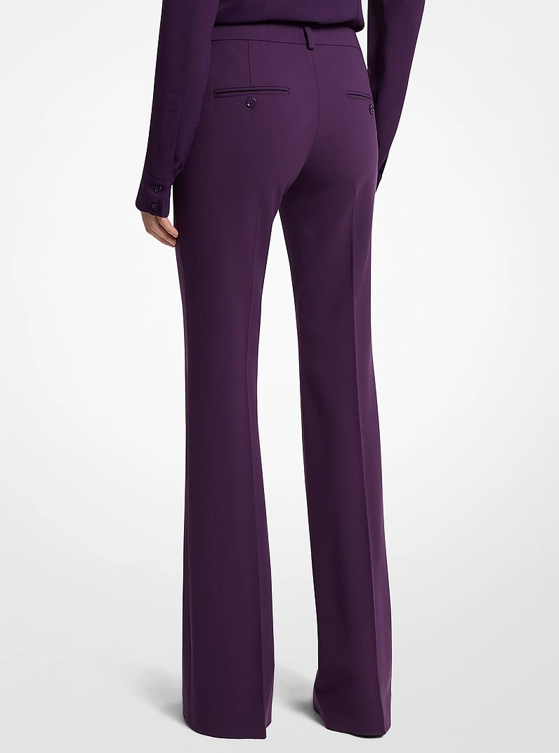 Haylee Stretch Wool Crepe&nbsp;Flared Trousers in AMETHYST | Michael Kors