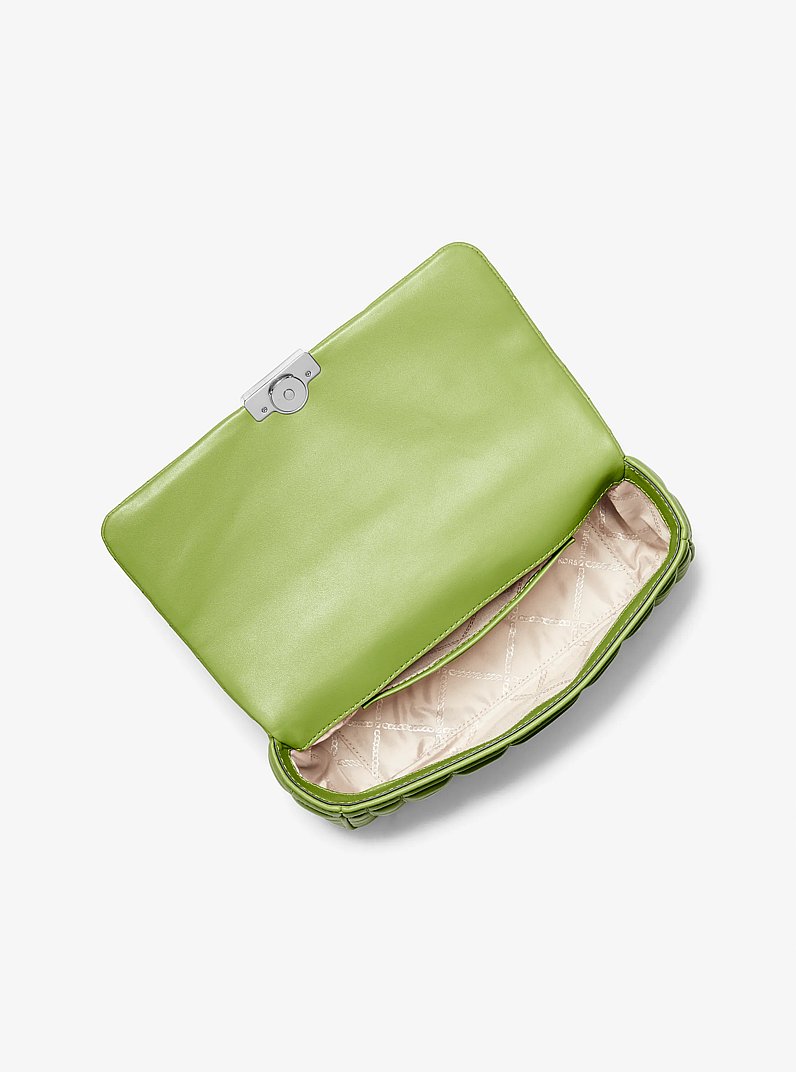 Tribeca Large Quilted Leather Shoulder Bag in PEAR | Michael Kors