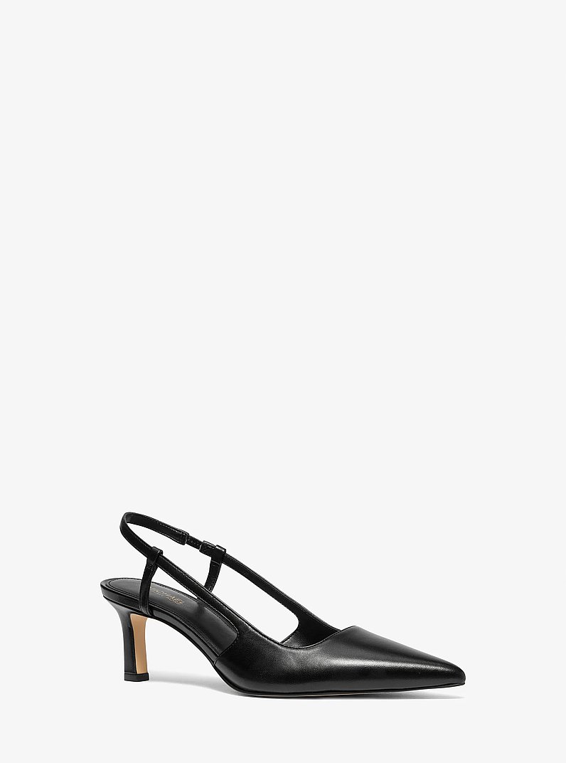 Alora Leather Slingback Pump in BLACK | Michael Kors