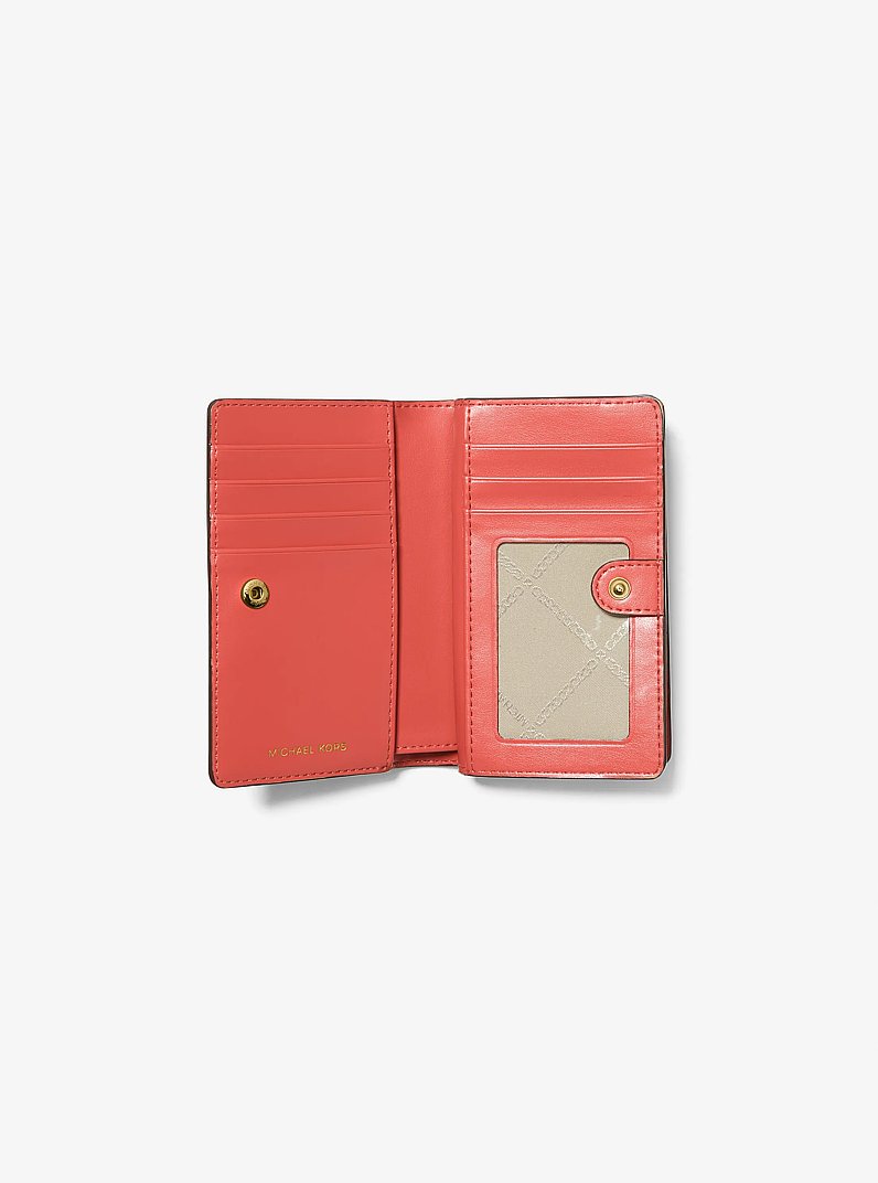 Empire Medium Crocodile Embossed Patent Leather Wallet in SPICED CORAL | Michael Kors