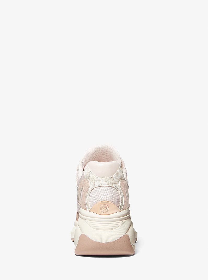 Zuma Two-Tone Empire Signature Logo and Mesh Trainer in BALLET | Michael Kors