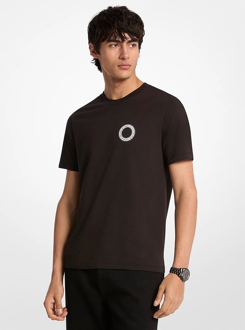 Graphic Logo Cotton T-Shirt in BLACK | Michael Kors