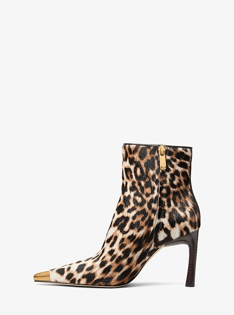 Kasia Leopard Print Calf Hair Boot  in DK CAMEL MLT | Michael Kors