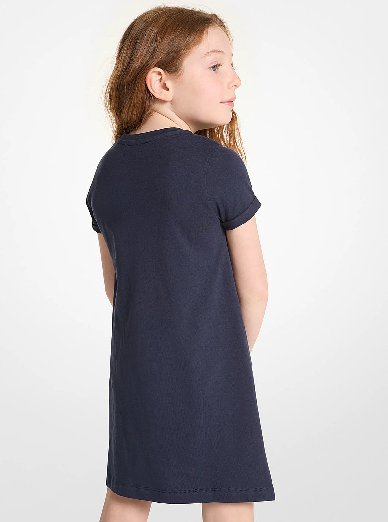 Embellished Logo Cotton Dress