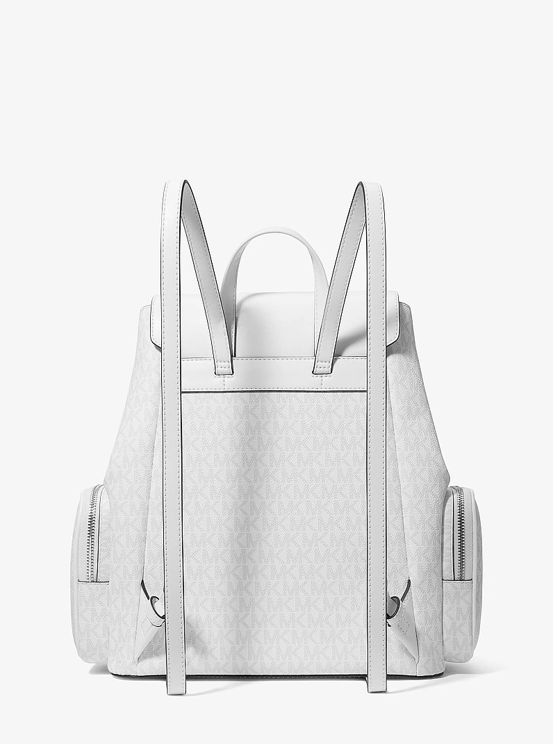 MICHAEL KORS ロゴ入りバックパック Jet Set Large Signature Logo Backpack in OPTIC WHITE - Sale