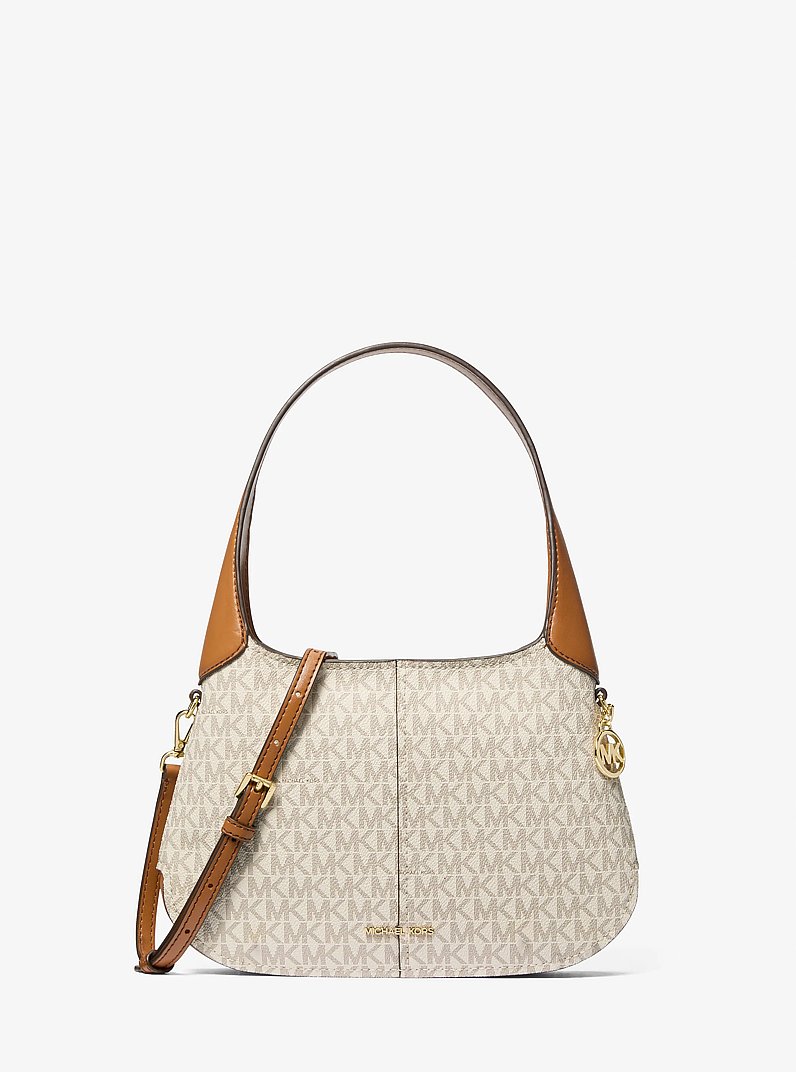 Borsa a spalla Alice piccola con stampa logo in VANIGLIA/GHIANDA | Michael Kors